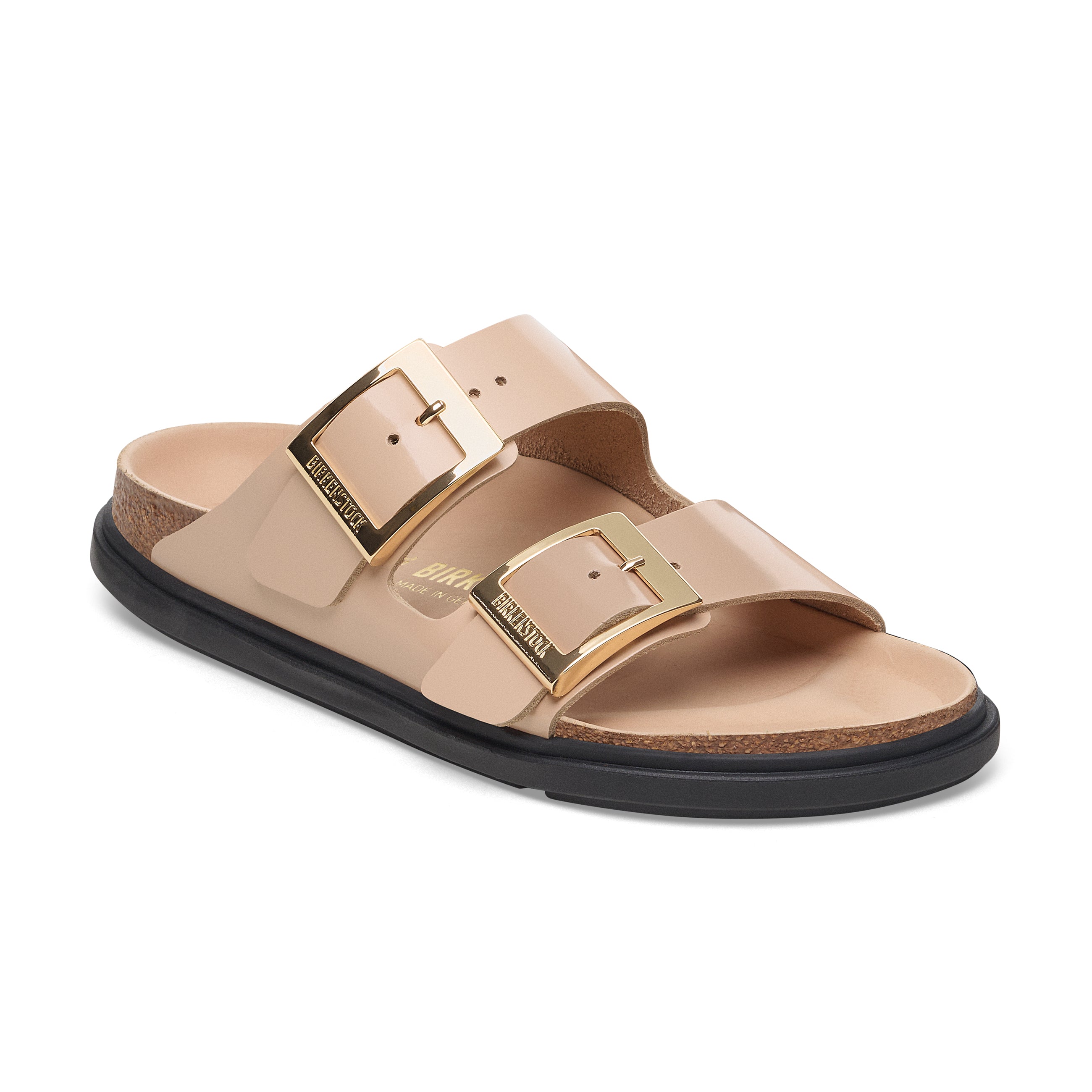 Arizona Droplet Buckle High Shine New Beige Natural Leather Patent