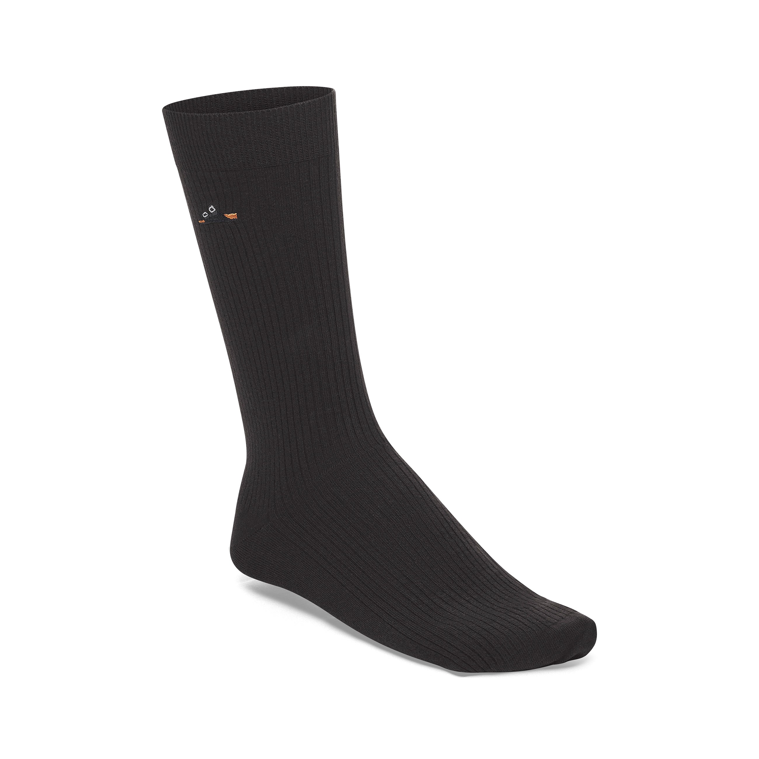 Cotton Ribbed Socks Black