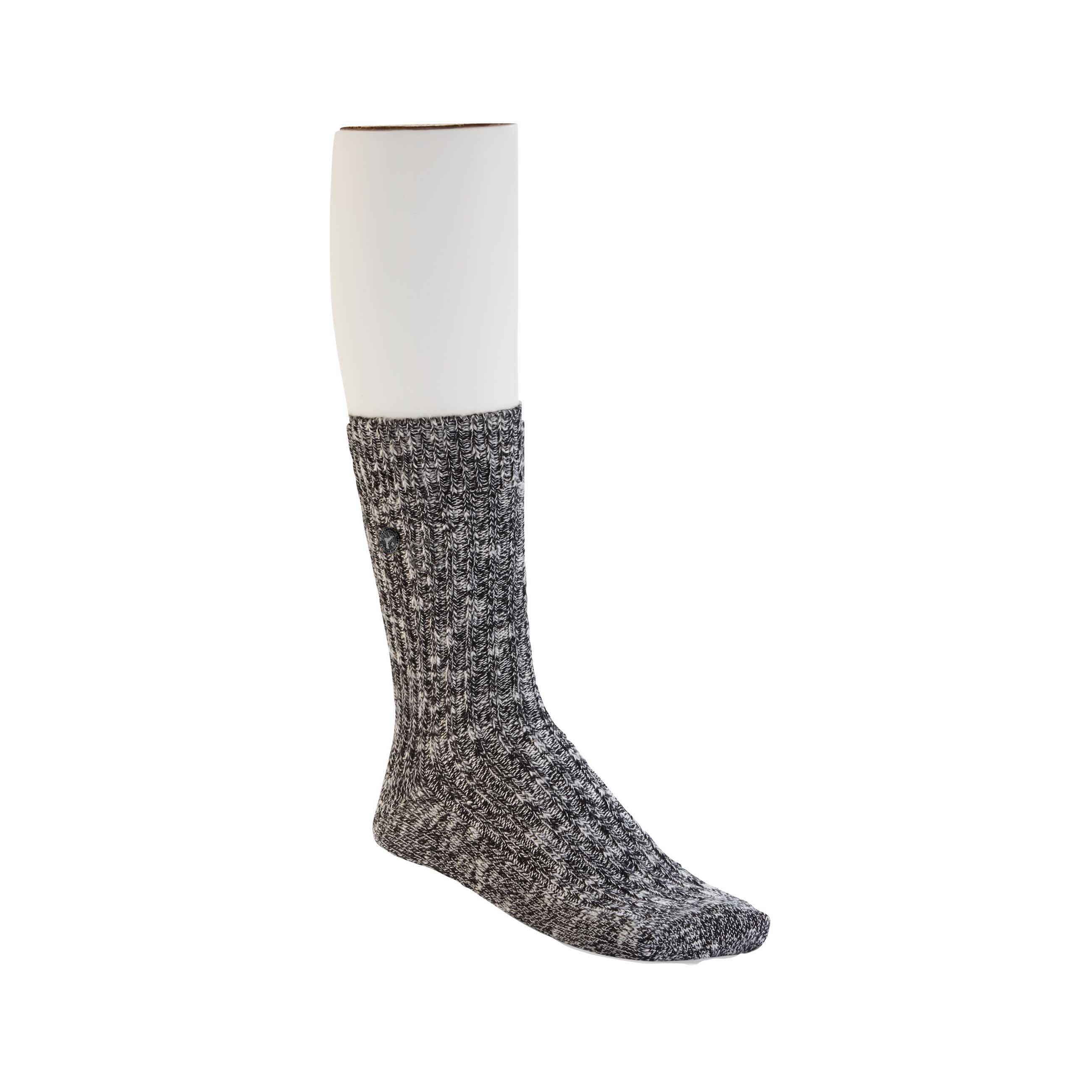 Cotton Slub Socks W Black Grey
