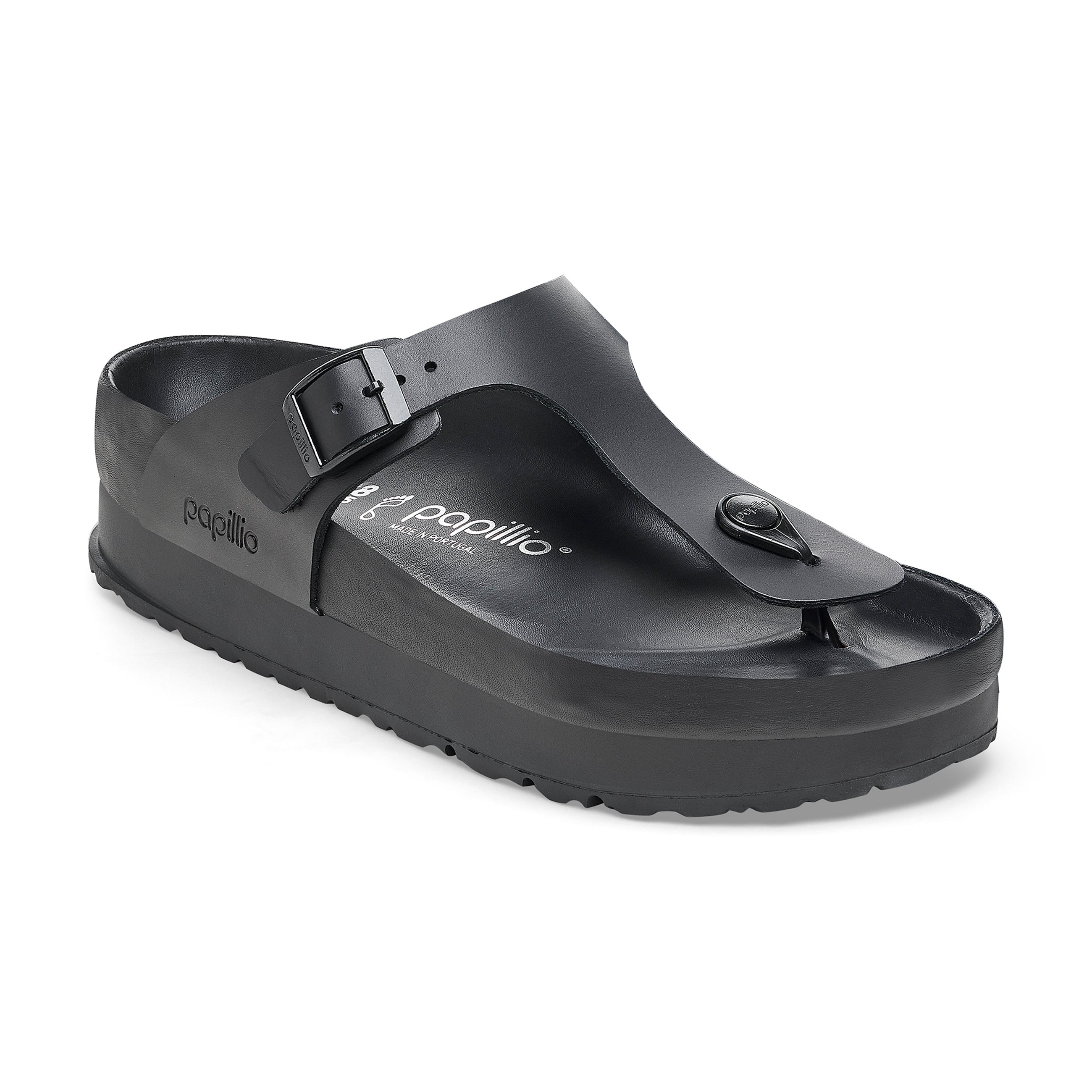 Gizeh Exquisite Flex Platform Black Smooth Leather